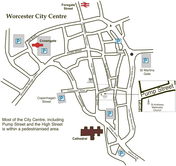 map of Pump St. WR1 2QT